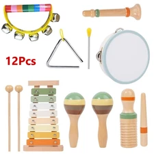 Baby Musical Instruments Wooden Montessori Educational Toys for Toddlers 1-3 Old