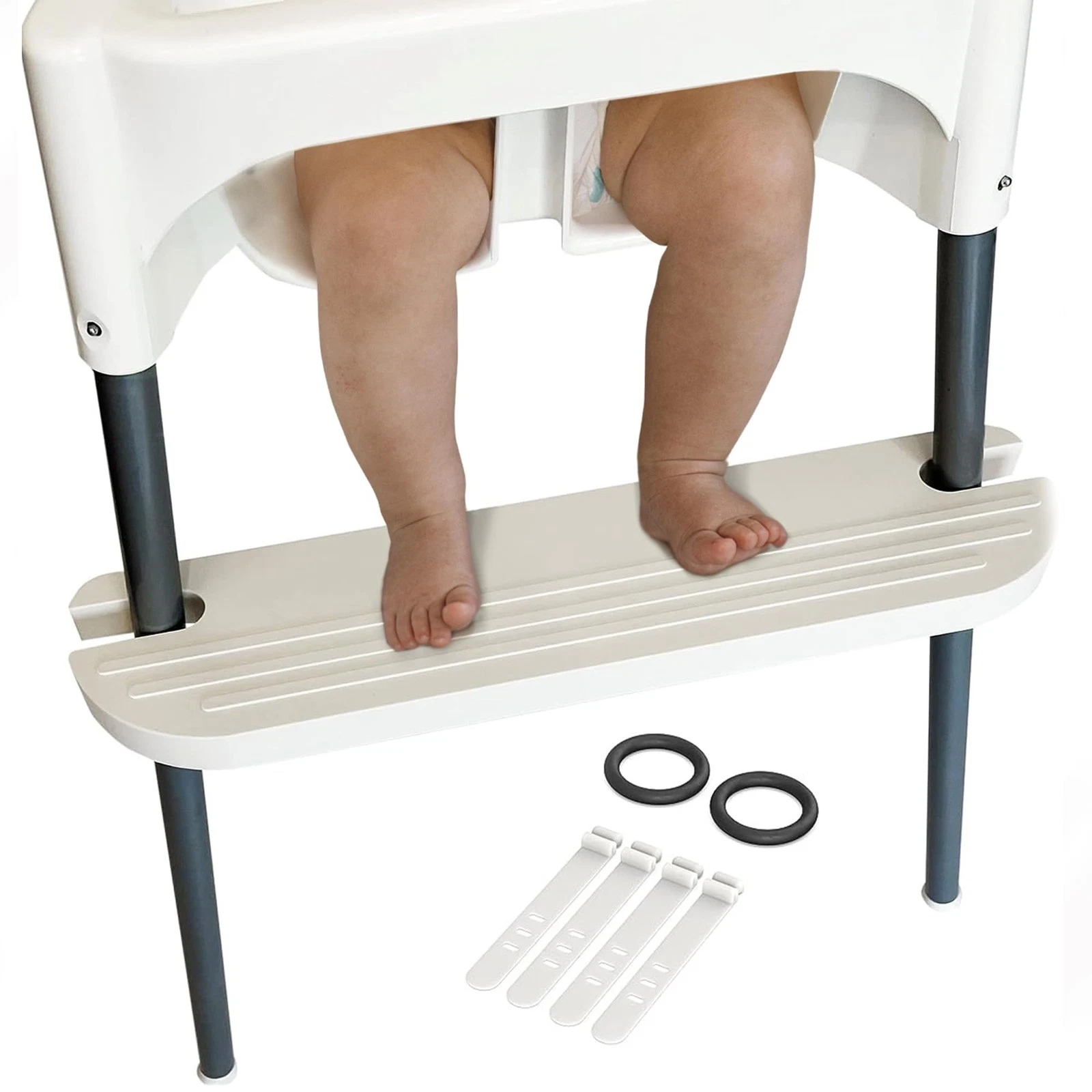 White IKEA High Chair Foot Rest, Compatible with Antilop Chairs | Adjustable,...