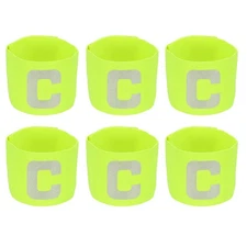 Soccer Captain Armband, Elastic Football Armband 6 Pack Fluorescent Yellow