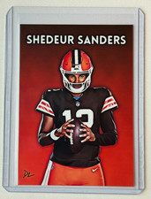 Shedeur Sanders Limited Edition Artist Signed "Cleveland Browns" Trading 3/10