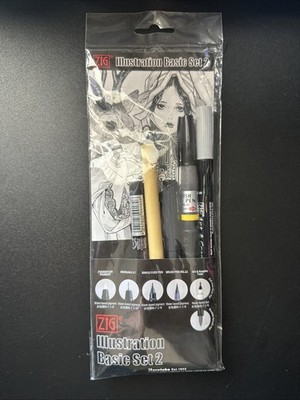 New Kuretake Zig Inktober Pen Set Art Illustration Manga Drawing Basic # 2 5 Pcs