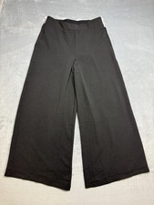 Adrianna Papell Women’s M Black Extra Wide Leg Pull On Palazzo Pants Textured