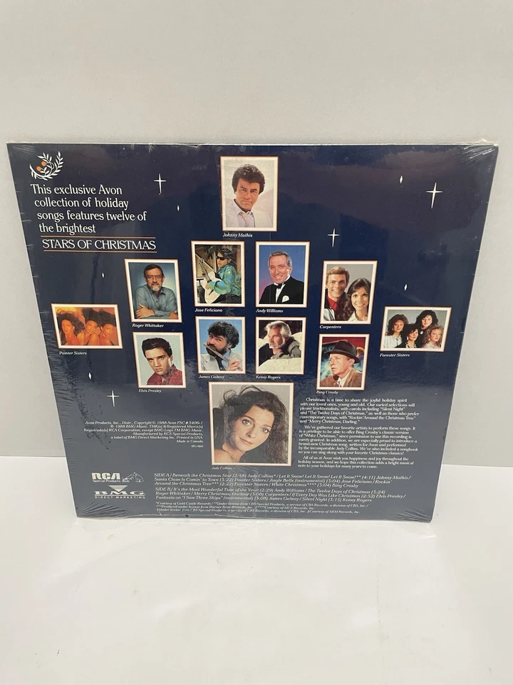 Avon The Stars of Christmas Elvis Carpenters Judy Collins Sealed LP 1988 - Image 2 of 4