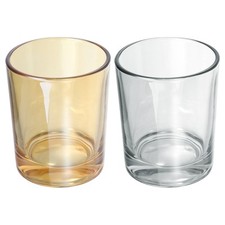 2pcs Bathroom Toothbrush Tumblers Glass for Kitchen Color Smoke Gray Amber