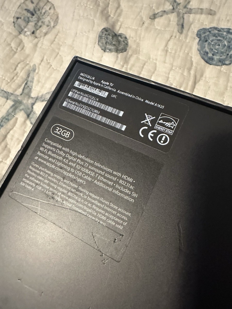 Apple TV 4th Generation 32gb Model A1625 - Black for sale online