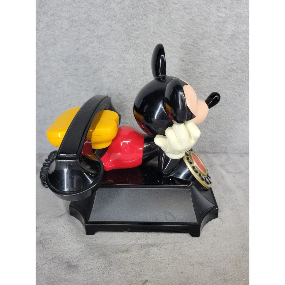Vintage Mickey Mouse Desk Telephone Collectible Telemania Black Rotary Dial - Image 2 of 4