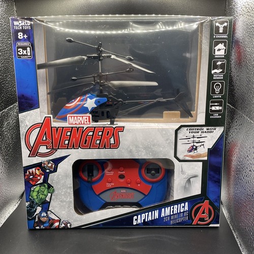 New World Tech Toys MARVEL AVENGERS CAPTAIN AMERICA 2CH MINI IR RC Helicopter - Picture 3 of 4