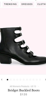 Disturbia Bridget Women's Black Ankle Boots Buckle Round Toe US 6 EU 37