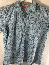 Vintage Tori Richard Shirt Mens XL BlueHawaiian Floral Cotton W/ Free Shipping