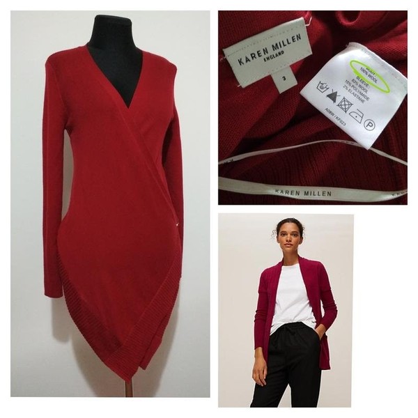 Women Karen Millen Sweater Red Wool 38