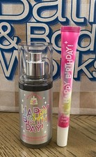 bath  body works Happy Birthday travel size fragrance mist  lip gloss set