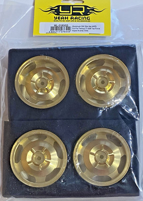 Yeah Racing CNC Alu Felgensatz Gold 12mm Sechskant Tamiya TT02B Top Force NEU