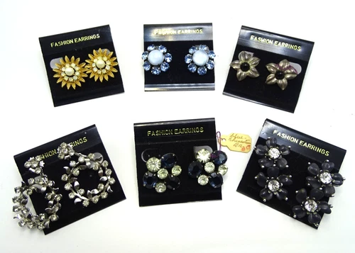 (x6) Vtg Woman's Costume Jewelry Earrings .925 Sterling Silver - NO RESERVE! - 4