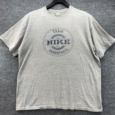 Nike Basketball T Shirt Gray Men's Large Team On Court Apparel Graphic Tee VTG