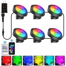 Colored Pond Lights with APP and Remote Control Bright LED Underwater Subme...