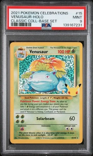 2021 POKEMON CELEBRATIONS CLASSIC COLLECTION #15 VENUSAUR-HOLO PSA 9