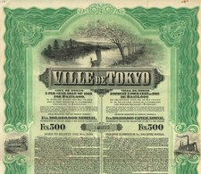 GORGEOUS JAPAN CITY OF TOKYO 1912  stock certificate/bond