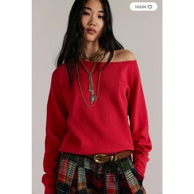 NEW! We The Free 'Jess' Long Sleeve Top in SALSA (S) 