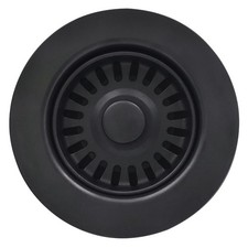 3-1/2 Inch Polymer Black Sink Drain Assembly with Basket Strainer and Stopper...