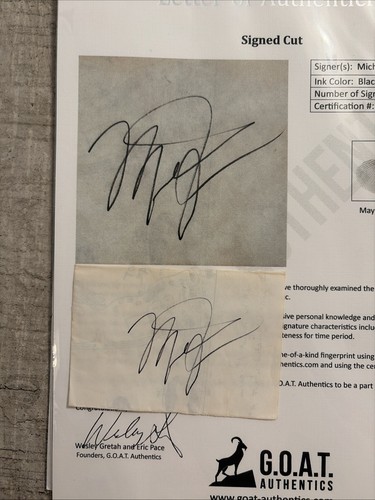 Michael Jordan Autographed Signed Paper With COA