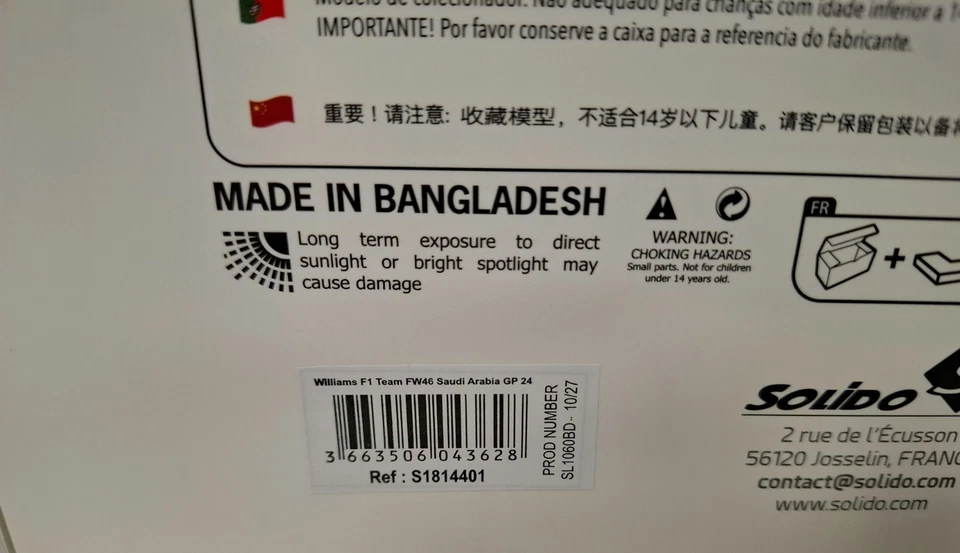 PROMO Williams F1 SAUDI ARABIA GP A.Albon 2024 1/18 Solido Nuovo Scatola... - Immagine 2 di 4