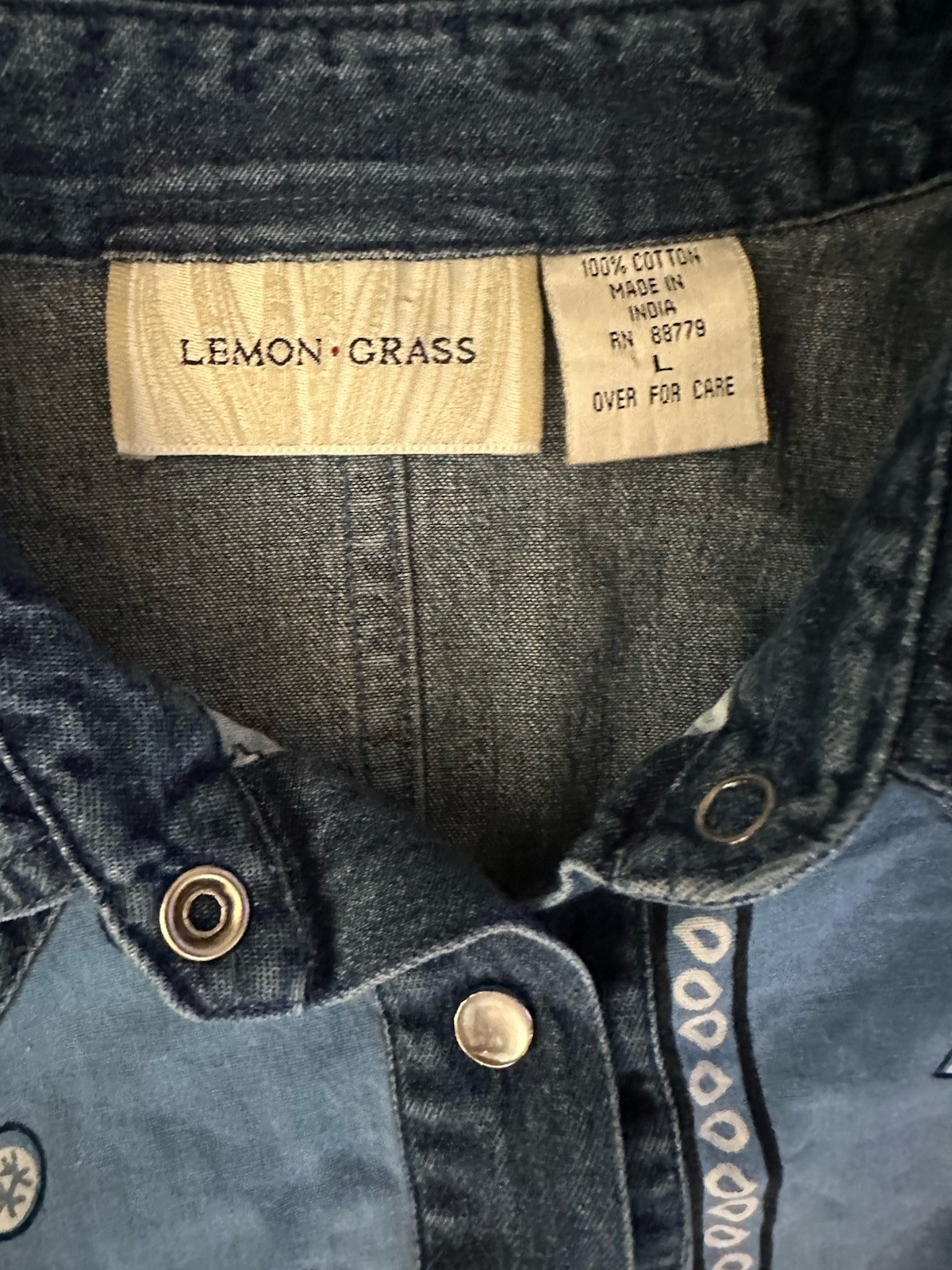 Patchwork Western Jacket 100% Cotton Size Large - image 3