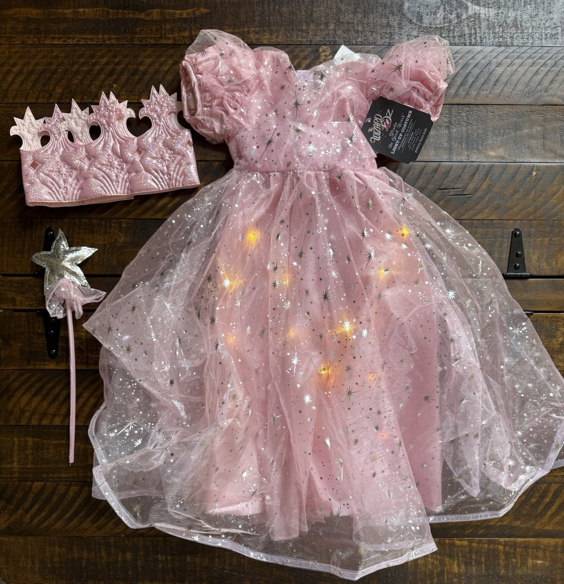 Pottery Barn Kids Wizard Of Oz Glinda Good Witch Light Up Costume 3T NEW