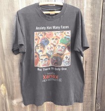 Xanax - Anxiety Has Many Faces Unisex T-Shirt Charcoal Size S-5XL