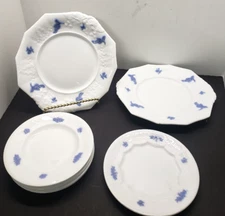 Adderley  England  & Bridgwood & Sons Blue & White  Porcelain Plates Set of 8