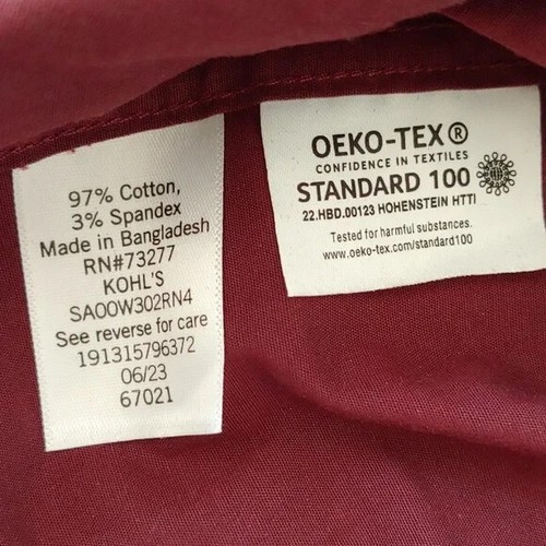 NWOT Apt 9 Men's Regular Fit Long Sleeve Button Down Dress Shirt Maroon Size M - Picture 6 of 6