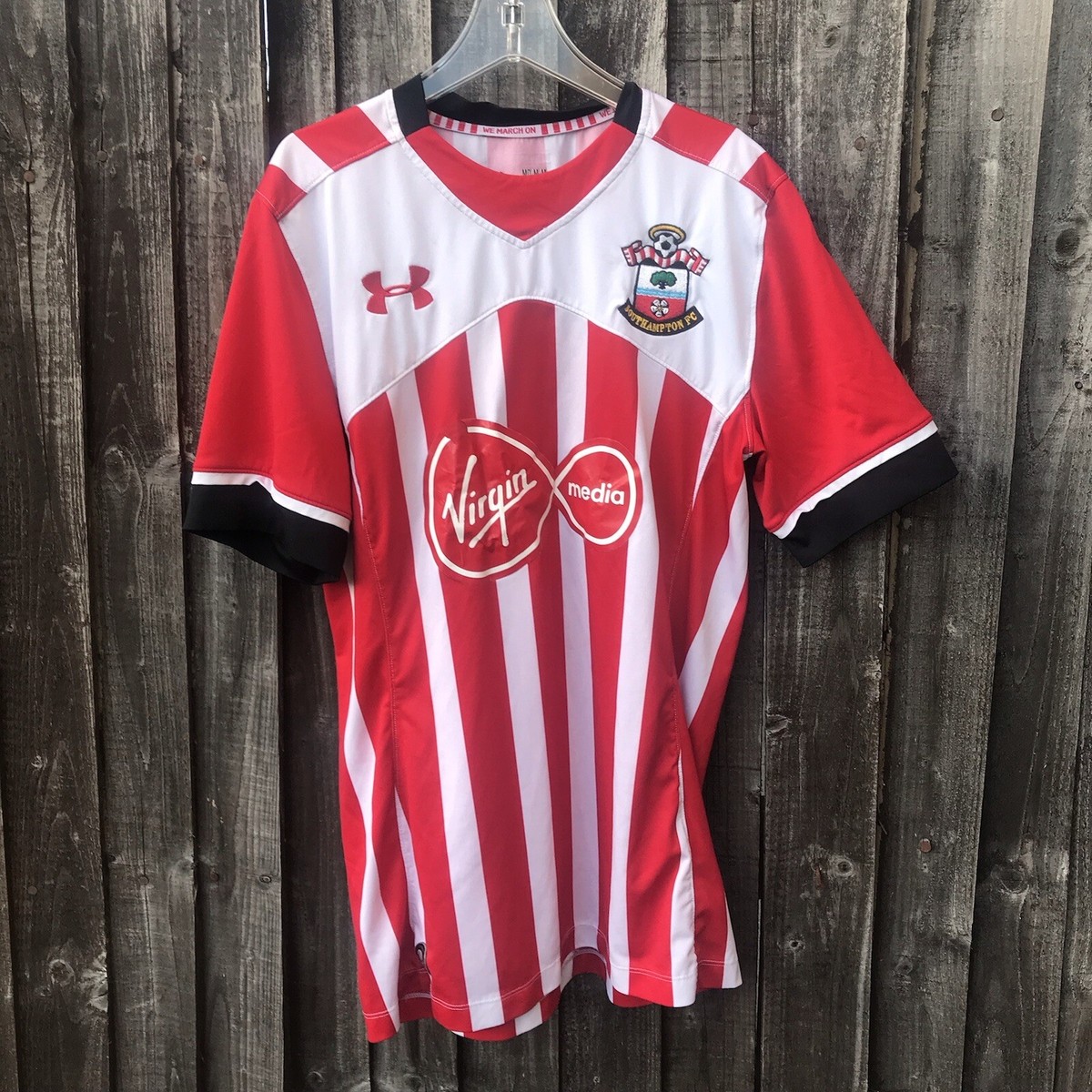 Southampton Fc Home Shirt. Under Armour. Red/white. Virgin Media