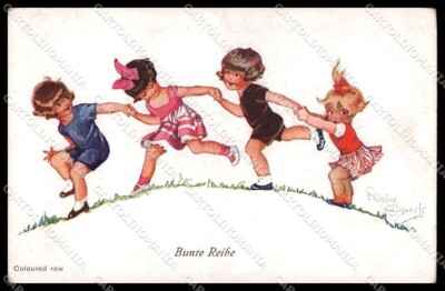 Artist Signed Chicky Spark Children Coloured row serie 620 Artist Signed Chicky Spark Children Coloured row serie 620