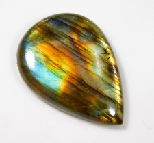 55.Ct Natural Multi Purple Fire Labradorite Pear Cabochon Gemstone DG 18