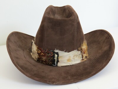 Lanning Western Cowboy Hat with Feather Band, 6 3/4, Dark  display picture 2