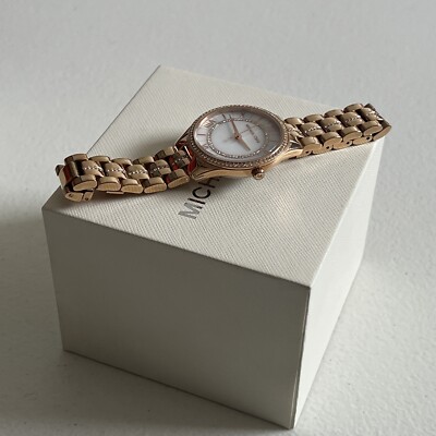 Michael Kors Lauryn Ladies Watch - MK3716 - Has All Gemmed Diamonds - Rose Gold