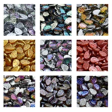 Rutkovsky 111-95055 Flat Dotty Tear Drop Czech Glass Beads 11x9mm 10g Pack