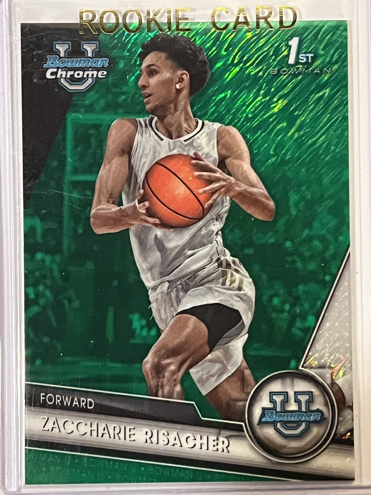 2023-24 Bowman U Chrome 1st Hawks Zaccharie Risacher #9 - Green Shimmer #d 50/99