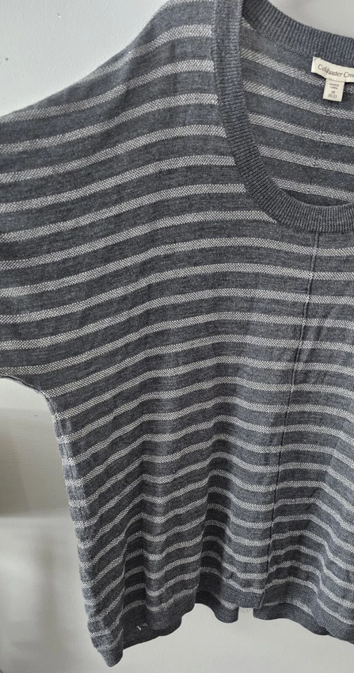 Свитер женский Coldwater Creek размер 2X серый серебристый с металлической нитью рукав доломан - Изображение 3 из 4