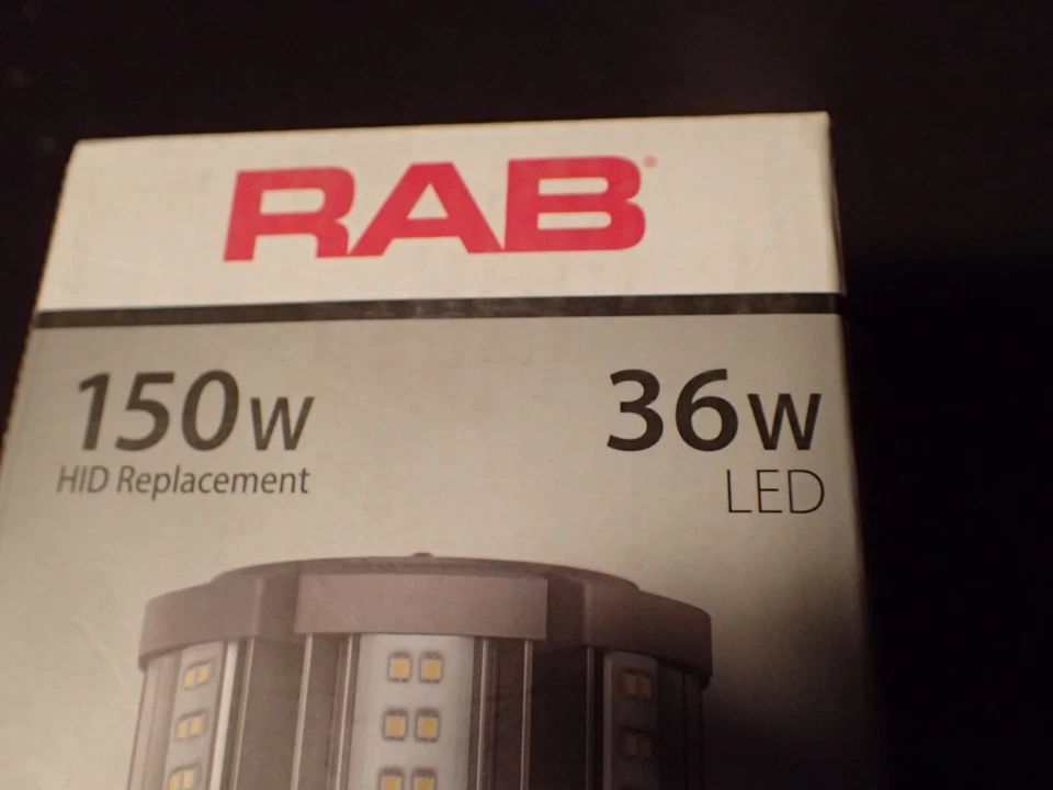 RAB 36 WATTS 150w REPLACEMENT HID-36-EX39-850-BYT- PT EX39 BASE Corn Cob 100-277 - Image 2 of 4