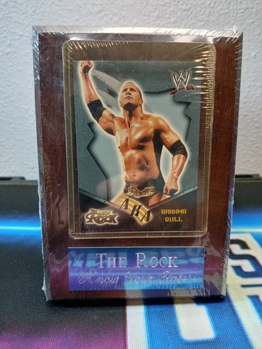 THE ROCK PLAQUE WRESTLING WWE WWF DWAYNE JOHNSON 2002 AKA BRAHMA BULL CARD
