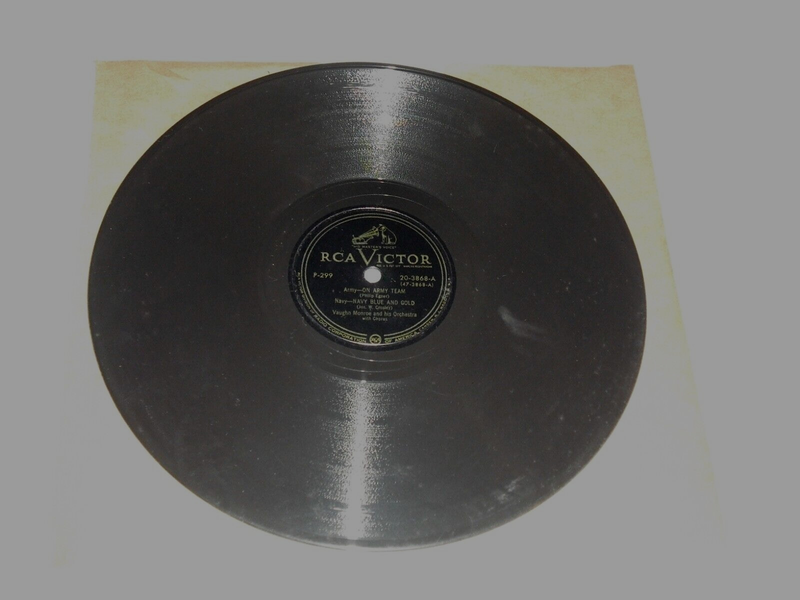 VAUGHN MONROE-On Army Team (1950) RCA VICTOR 10" Shellac Single