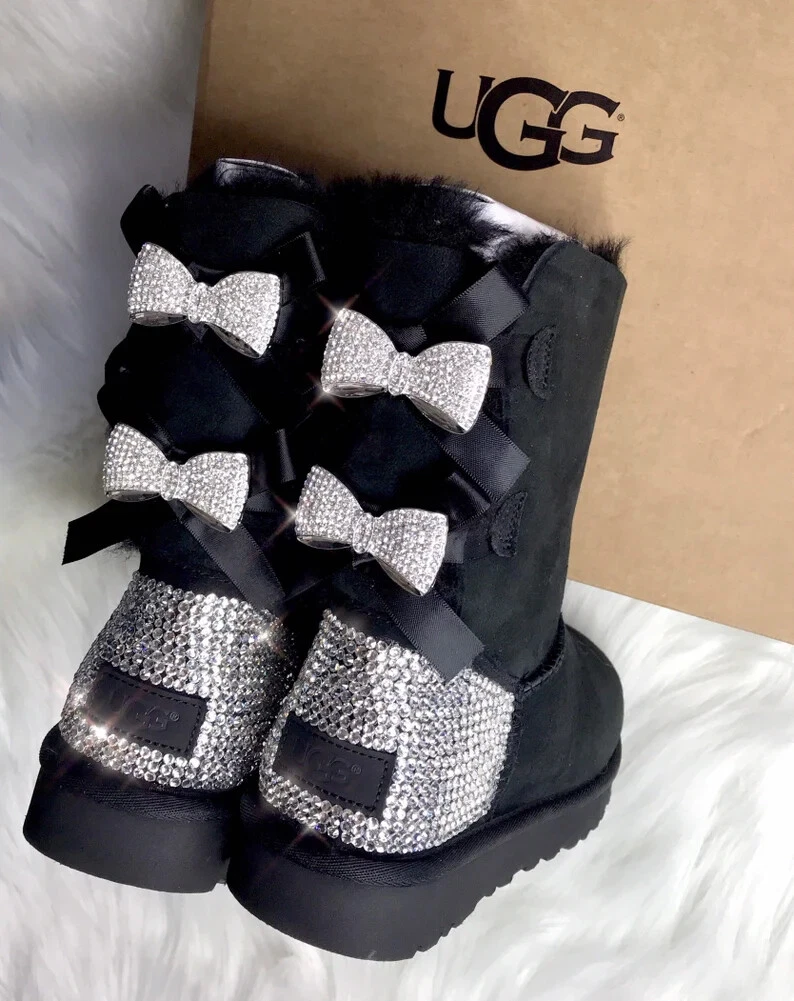 Bling Ugg Crystal Custom Women's Bailey Bow Ugg Boots