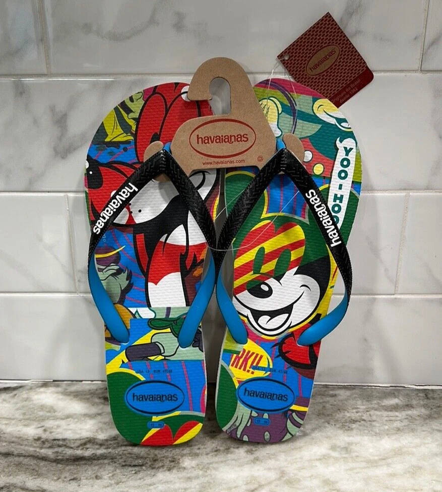 PUMA Infradito Havaianas da uomo Disney Topolino e Plutone nuove con etichette taglia 13