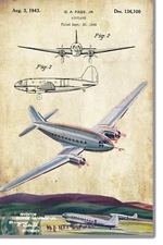 Vintage Curtiss-Wright Commando Patent Art Print 11x17 Wall Decor Bedroom WW2