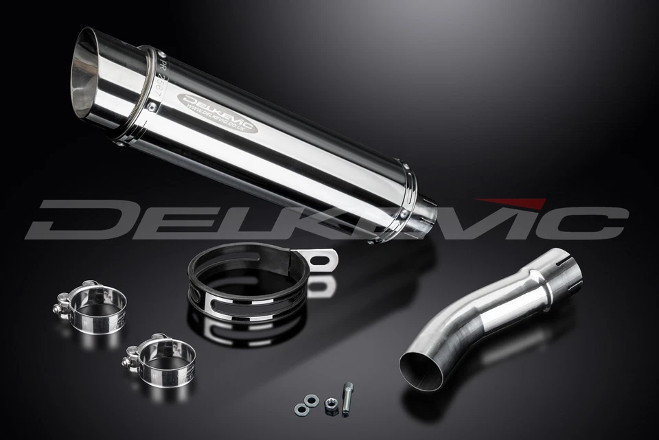 BMW F800GT 2013-2017 Delkevic Kit de silenciador de escape redondo de acero inoxidable deslizable de 14" Foto 3 de 4