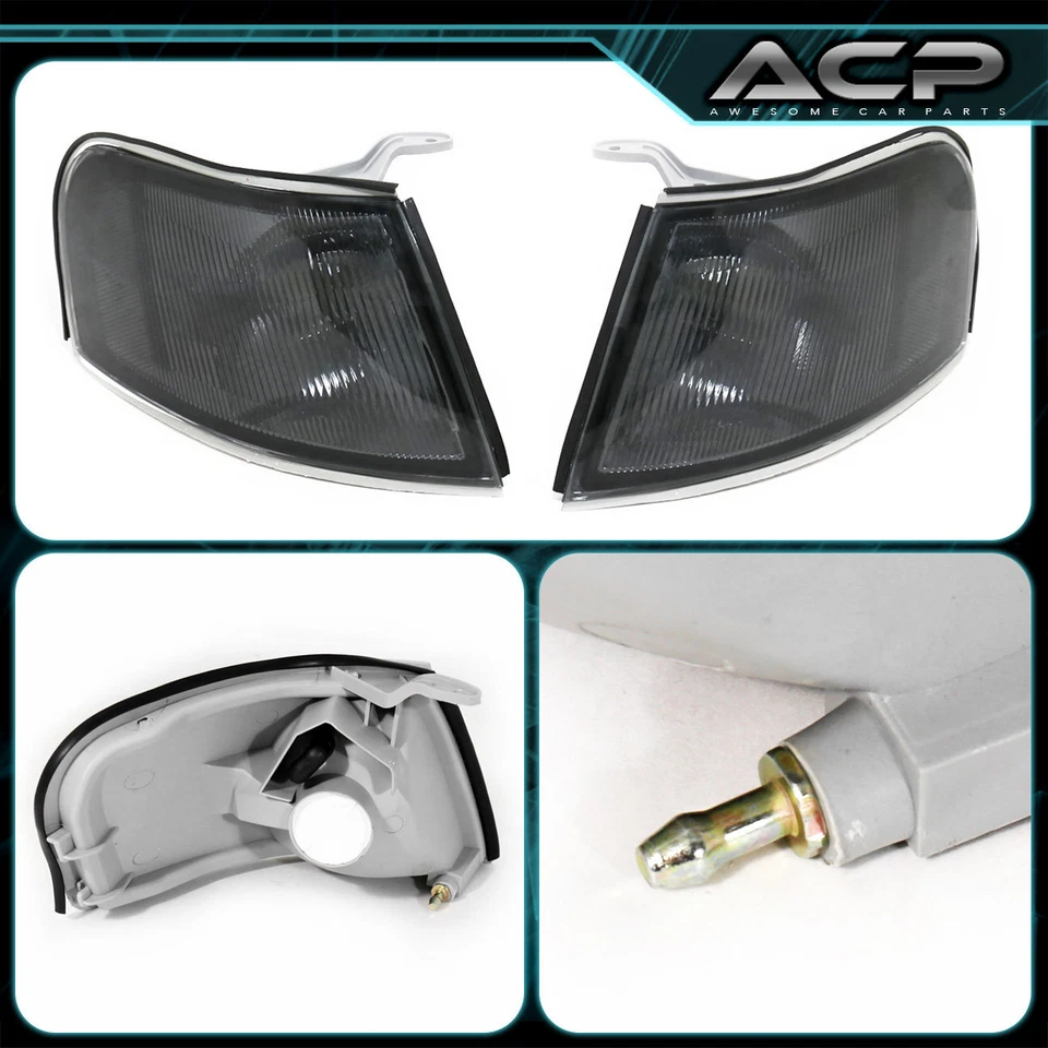 Clear Side Corner Lights Smoked Lens Lamp Pair For 1995-1999 Nissan Sentra 200SX - Image 3 of 4