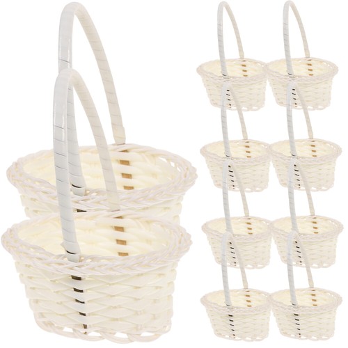 Panier Tressé En PP & Fer - 27x26x26cm, Corbeille à Fruits/Pain/Décorative Pour Maison - 2