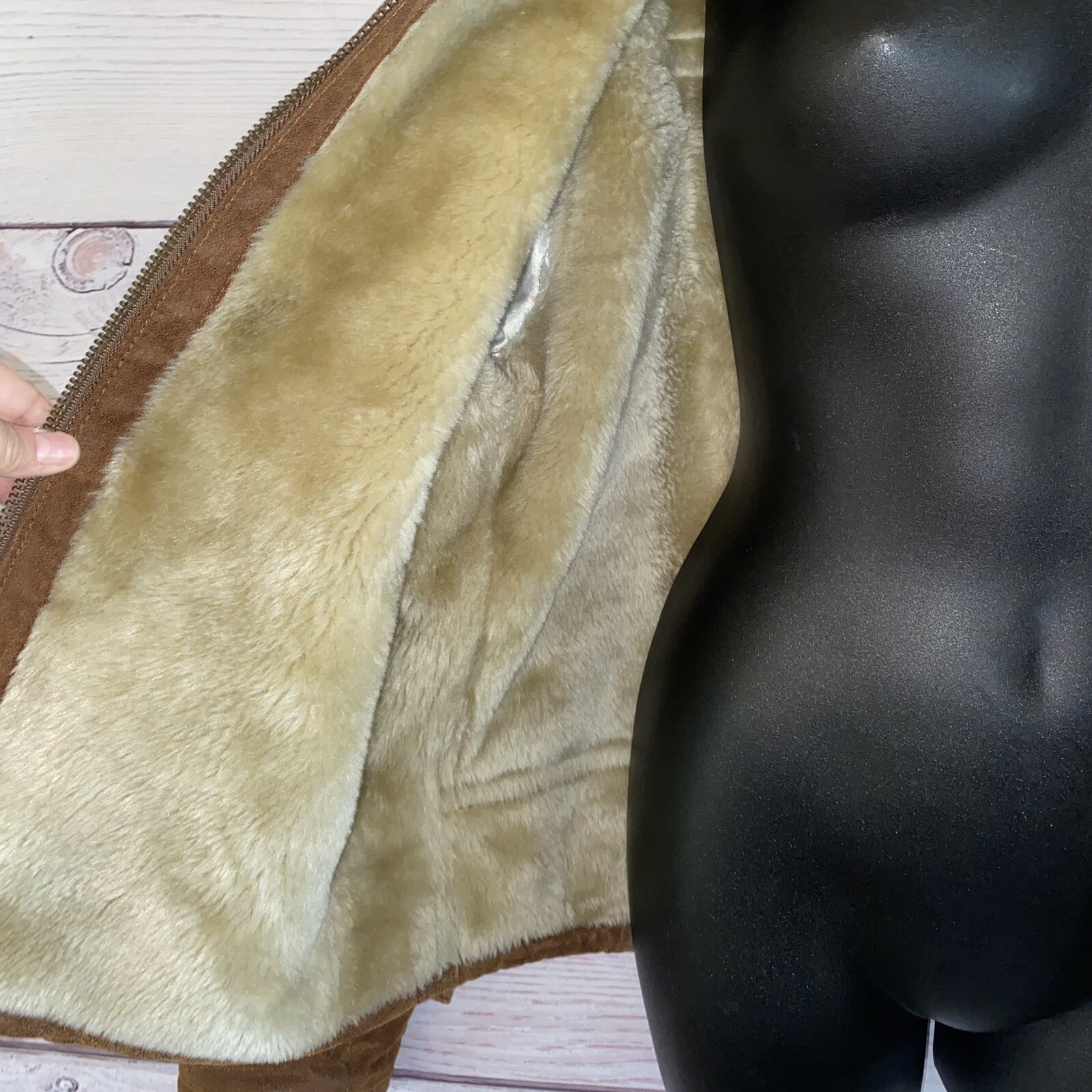 Ameri Mode Womens Leather Jacket Size Small Brown… - image 13