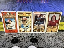 Lot of 4: 1981-1982-1983 Perma-Graphics Topps Credit Cards Pete Rose