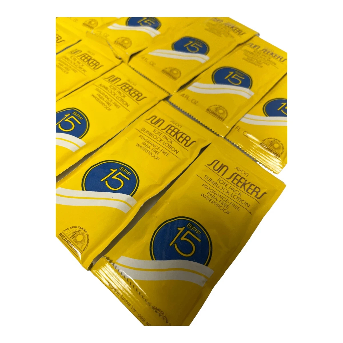 Avon Sunblock Lotion SPF 15 Sun Seekers Sample 12 Pack .4oz NOS NEW